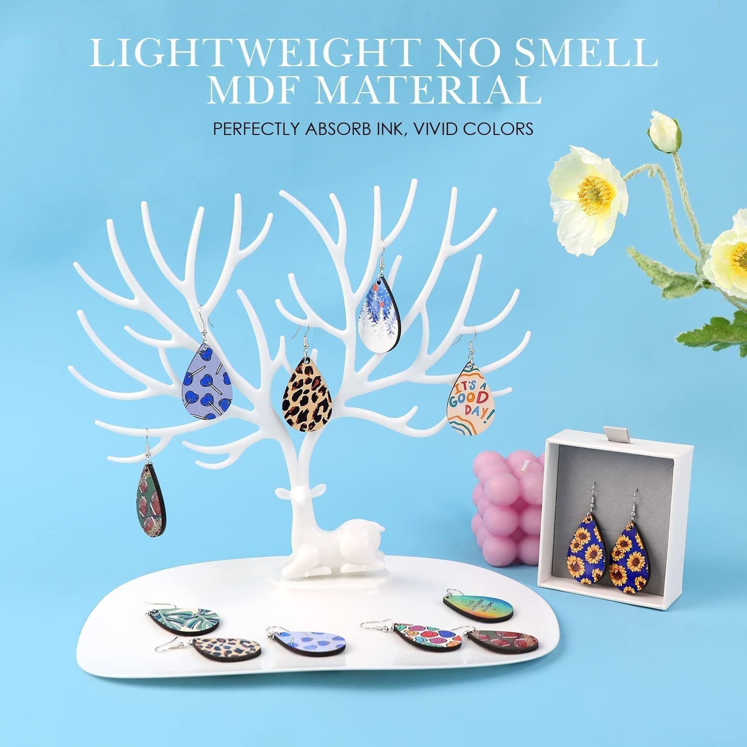 Sublimation HTV for Dark Fabric/Light Fabric with 120Sheets Sublimation Paper and Sublimation Earring Blanks