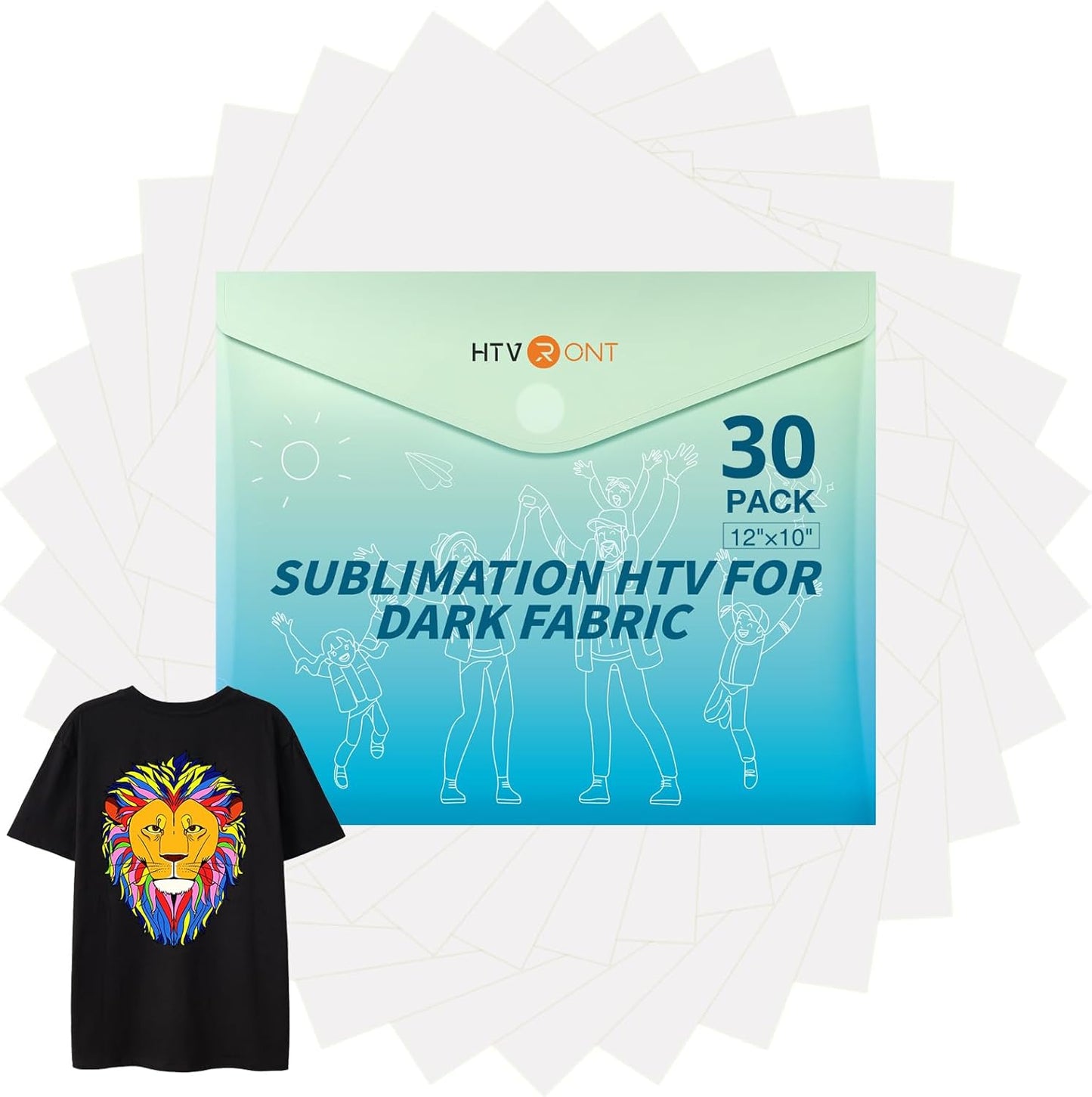 Sublimation HTV for Dark Fabric/Light Fabric 30 Pack - 12 * 10'' Matte Sublimation Vinyl - Sublimation Blanks for Sublimation Shirts/Hat/Pillow/Bag
