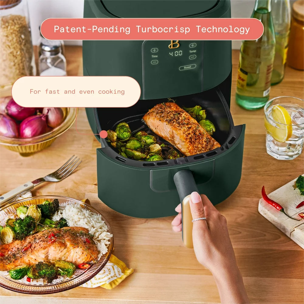 3 Qt Air Fryer with Turbocrisp Technology, Limited Edition Thyme Green by Drew Barrymore