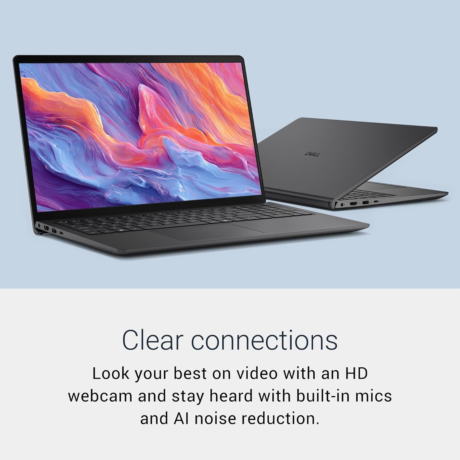 Dell 15 Laptop D15260-15.6-Inch FHD 60Hz 300 Nits Display, Intel Core Ultra 7 Processor 255U, Intel Graphics, 16GB Memory, 1TB SSD, English US Backlit Keyboard AI Copilot Hotkey, Windows 11 Home