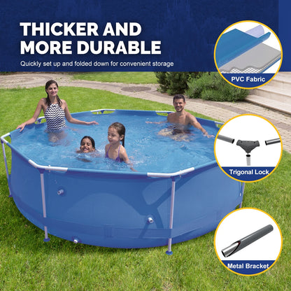 10Ft X 30In Metal Frame above Ground Swimming Pool, Round