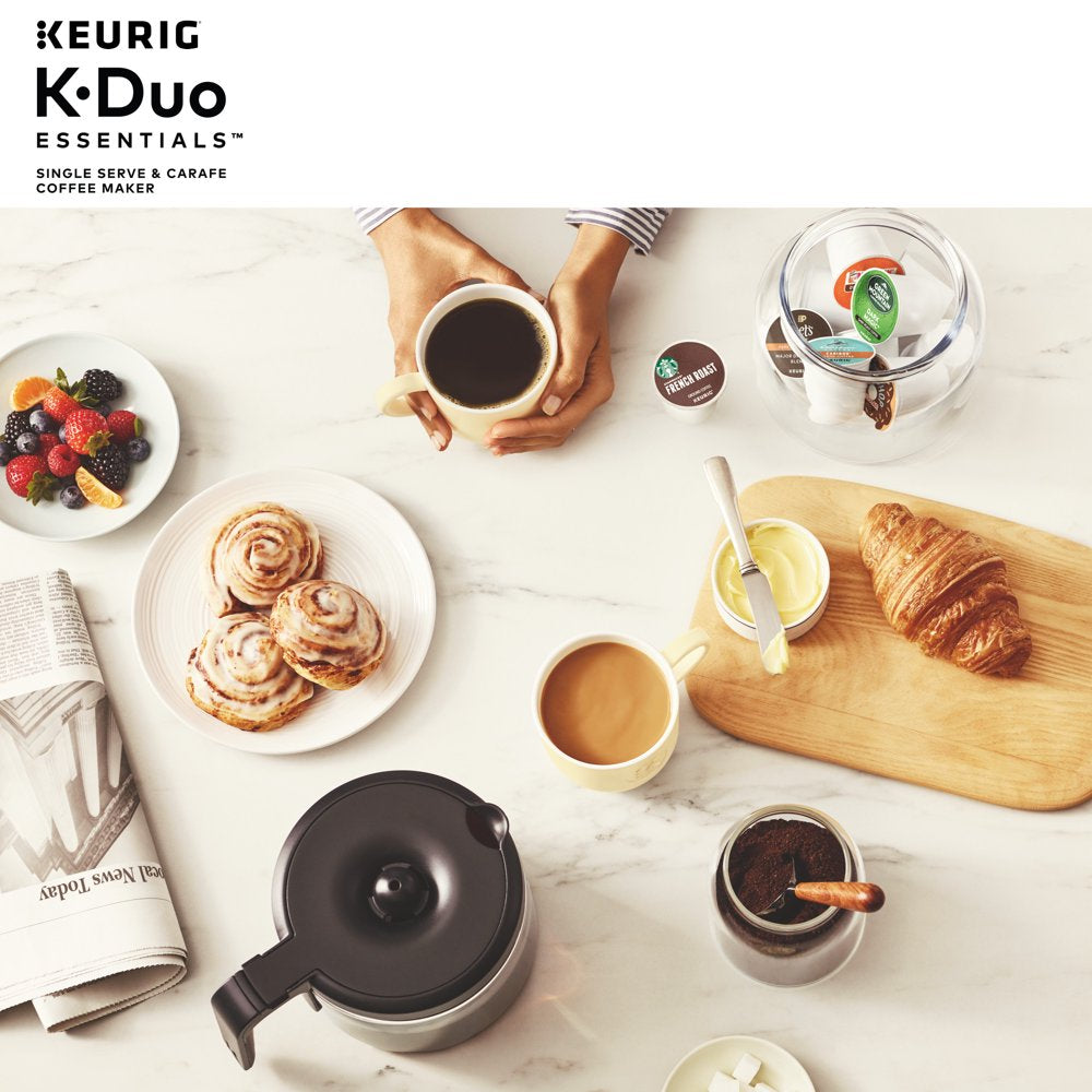 K-Duo Essentials Black Single-Serve K-Cup Pod Coffee Maker, Black