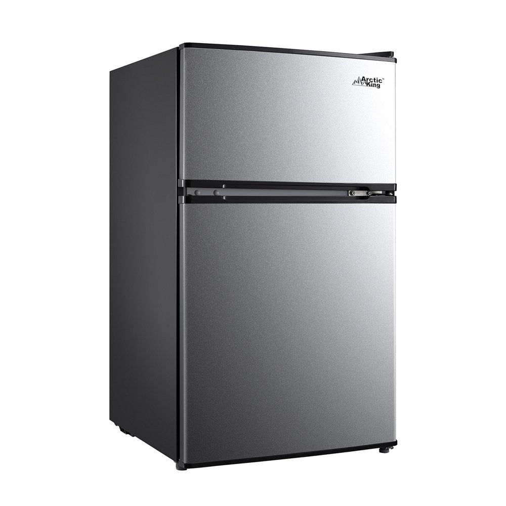 3.2 Cu Ft Two Door Mini Fridge with Freezer, Stainless Steel, E-Star, ARM32D5ASL