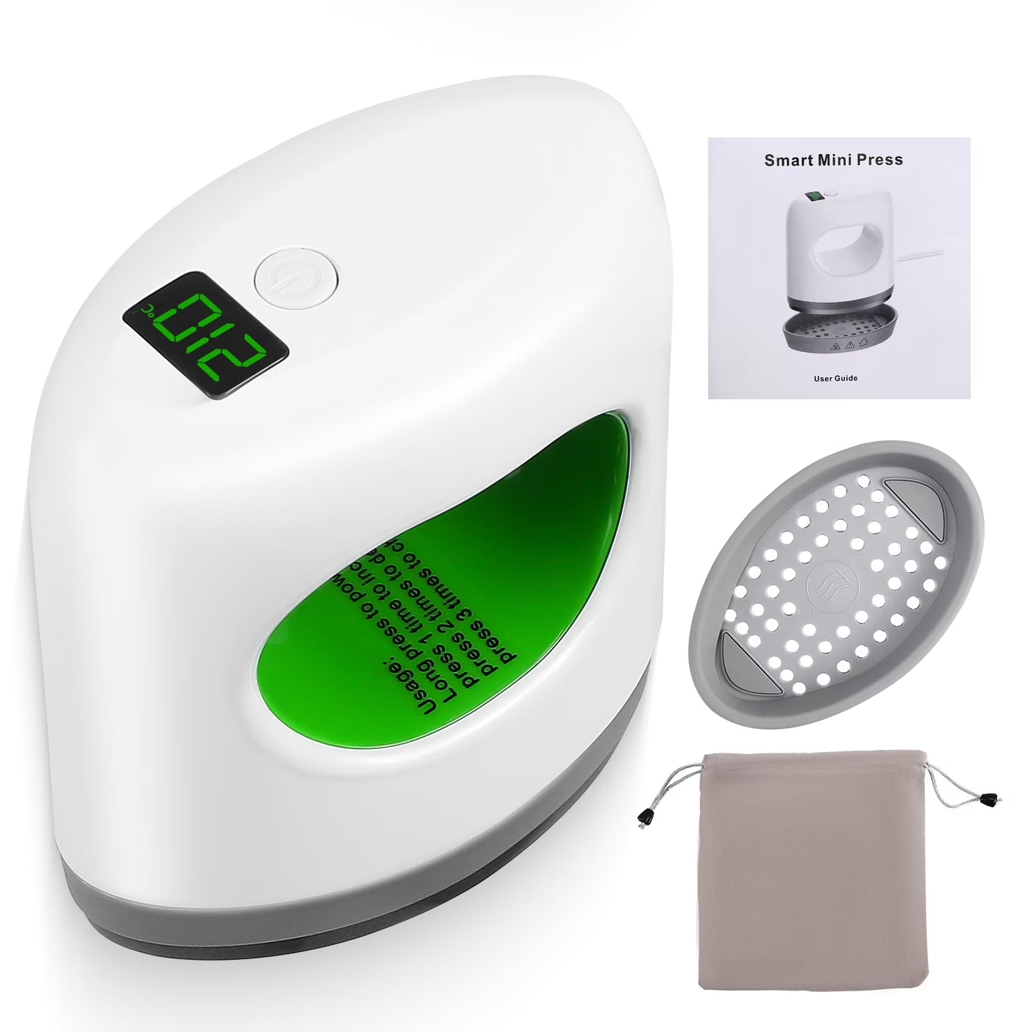 Heat Press Machine, Mini Heat Press Fast up to Max 410℉ in 3Mins & 4 Heating Setting with LED Display, Mini Iron for Crafting with Precision Tip, Easy for Small Objects like Shoes, Hats