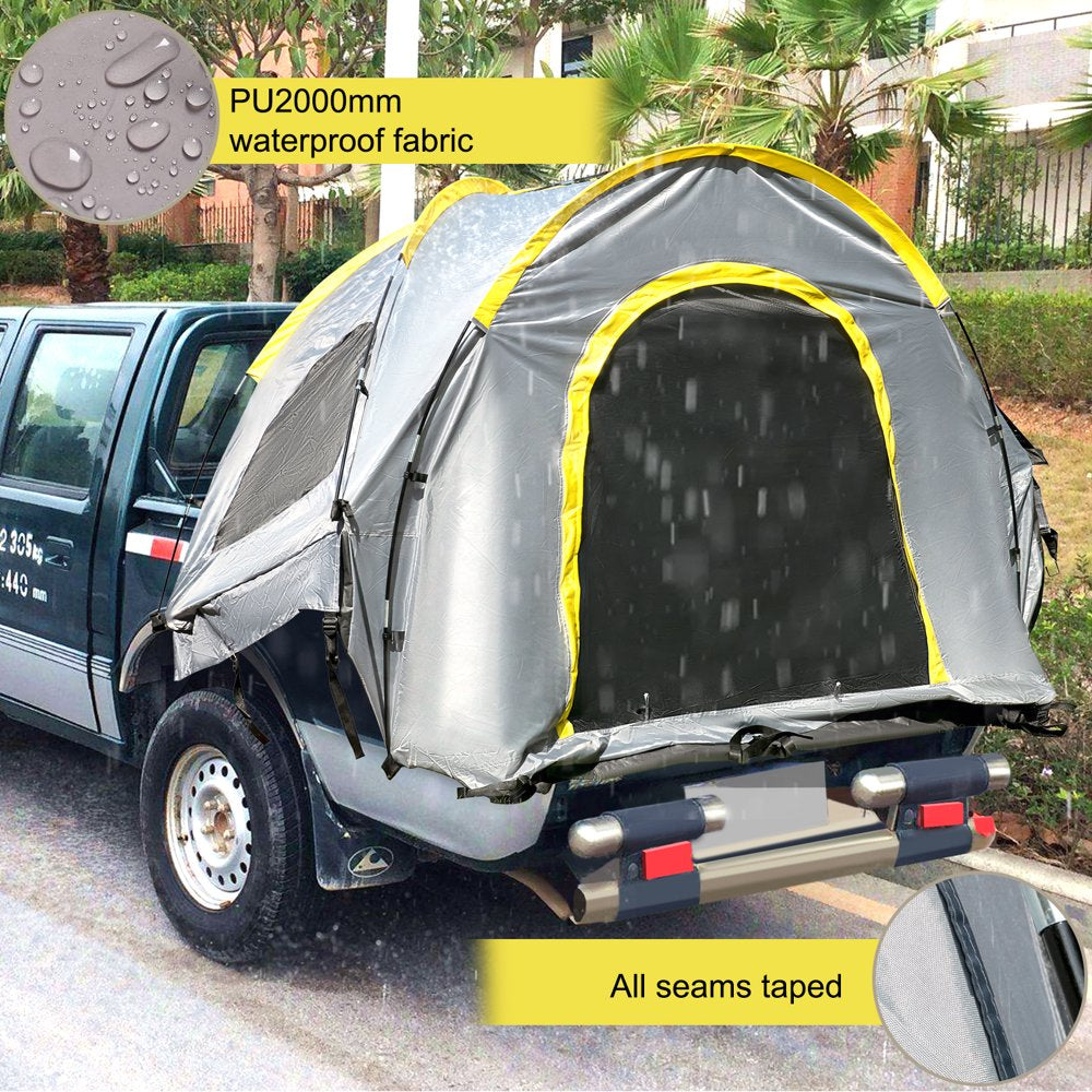 brand Truck Tent 6 Ft Truck Bed Tent, Pickup Tent for Mid Size Truck, Waterproof Truck Camper, 2-Person Sleeping Capacity, 2 Mesh Windows, Easy to Setup Truck Tents for Camping, Hiking, Fishing