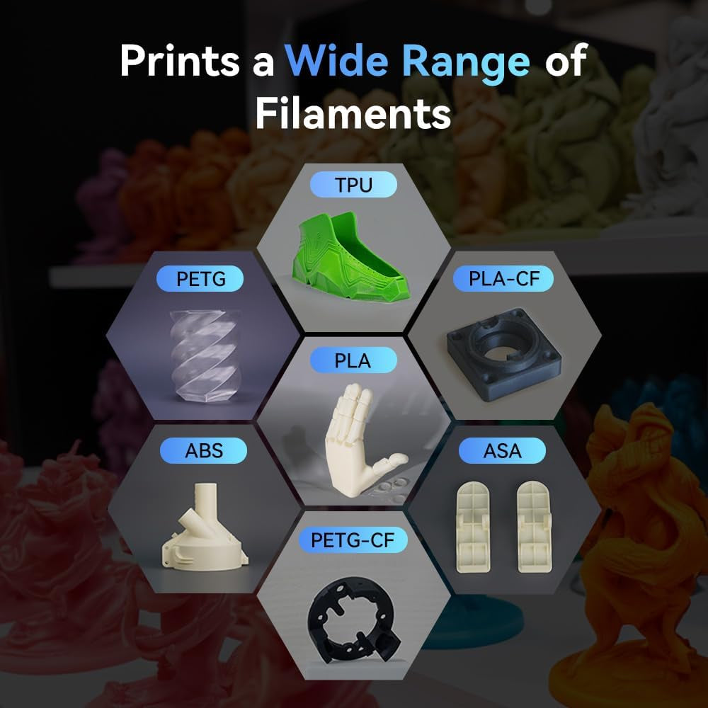 FLASHFORGE AD5M 3D Printer Fully Auto Calibration Print with 1-Click Max 600Mm/S Speed, All-Metal Corexy Structure Precise Printing, Easy-Maintenance Quick-Swap Nozzle, Print Size 220X220X220Mm