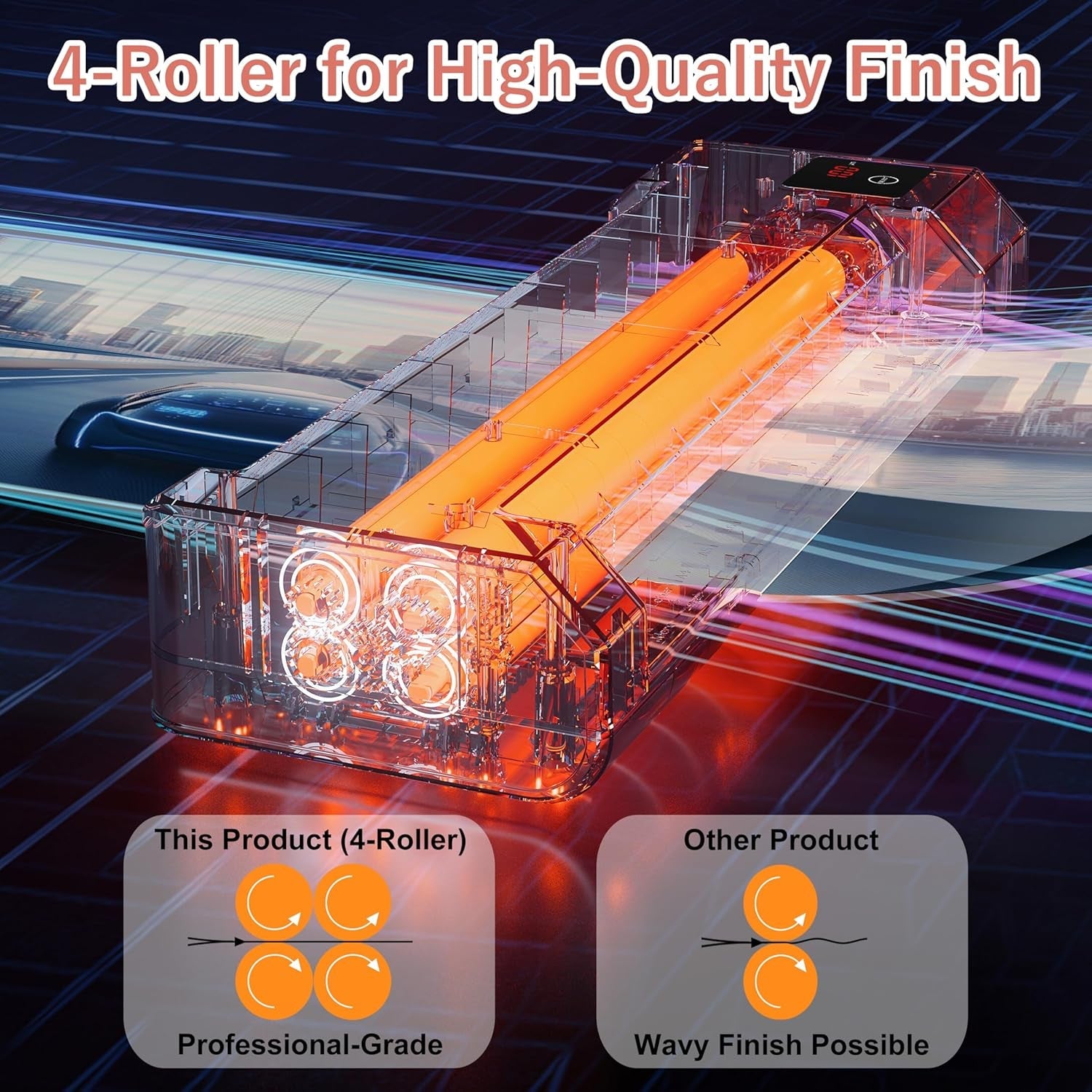 SINCHI 13-Inch Thermal Laminator & Foil Applicator – 4-Roller, 3–10 Mil, 40S Warm-Up, 43S/Page, LED Touch Panel, Jam Release, Auto Shut-Off, 10 Sheets Included – for Office, School & Home Use