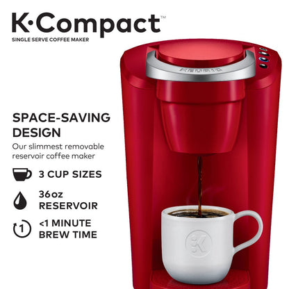 K-Compact Imperial Red Single-Serve K-Cup Pod Coffee Maker