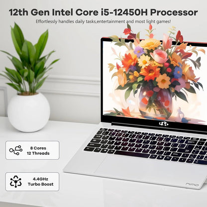 15.6 IPS Fhd-Laptop, 16GB RAM 1TB SSD 8 Cores Intel I5-12450H(Beat AMD R5 5500U,Up to 4.4 Ghz) Student-Laptop, Laptop-Computer with Backlit Keyboard Fingerprint Home-Laptop, Red