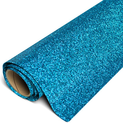 Glitter HTV Iron on Heat Transfer Vinyl 12" X 3Ft (1 Yard) Roll - Aqua