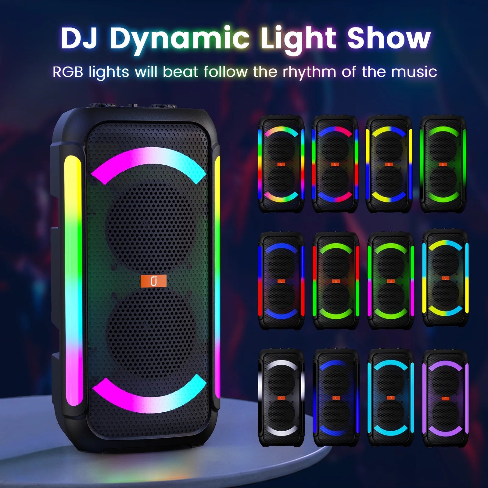 Bluetooth Speaker, Portable Party Speaker with 2 Microphones, 40W Powerful Sound Deep Bass, T30-T