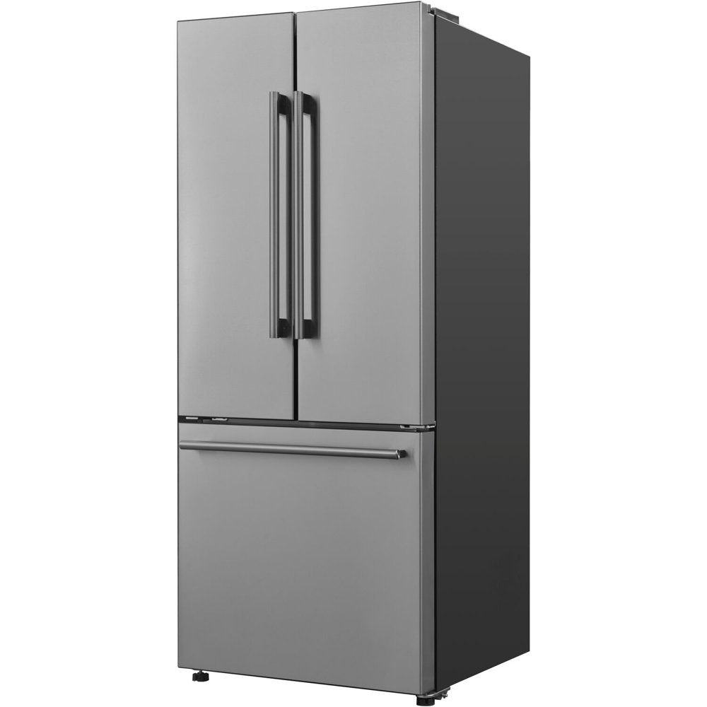 16 Cu. Ft. 3-Door French Door Refrigerator with Ice Maker, Stainless Steel, 28.35"W Condition, New