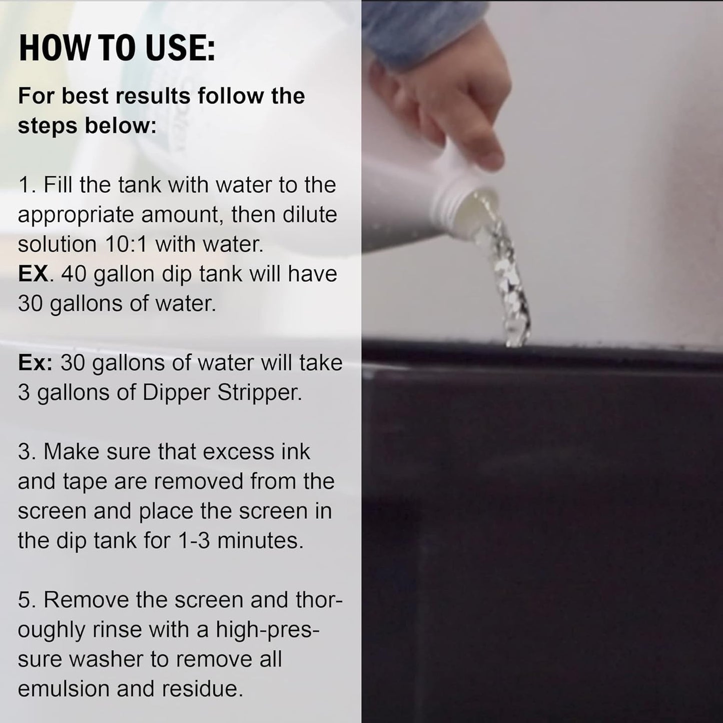 Ecotex® Dip Tank Solution - Emulsion Remover Screen Printing and Ink Remover, Eco-Friendly Cleaner and Solvent to Reclaim Screen Printing Screens - Industrial Strength Solvent for Dip Tank