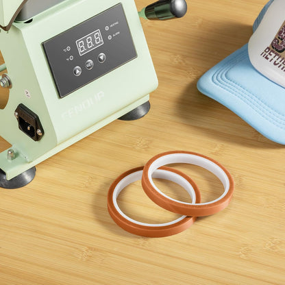 EENOUR 4 Rolls Tumbler Press Heat Resistant Tape 10Mm × 33M, High Temperature Thermal Tape, up to 250℃ (482℉) for Sublimation Blanks Press and Heat Transfer Vinyl (HTV) - 432 Feet Overall