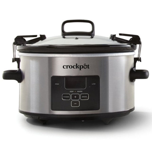 4 Quart Cook and Carry Programmable Slow Cooker, Stainless Steel