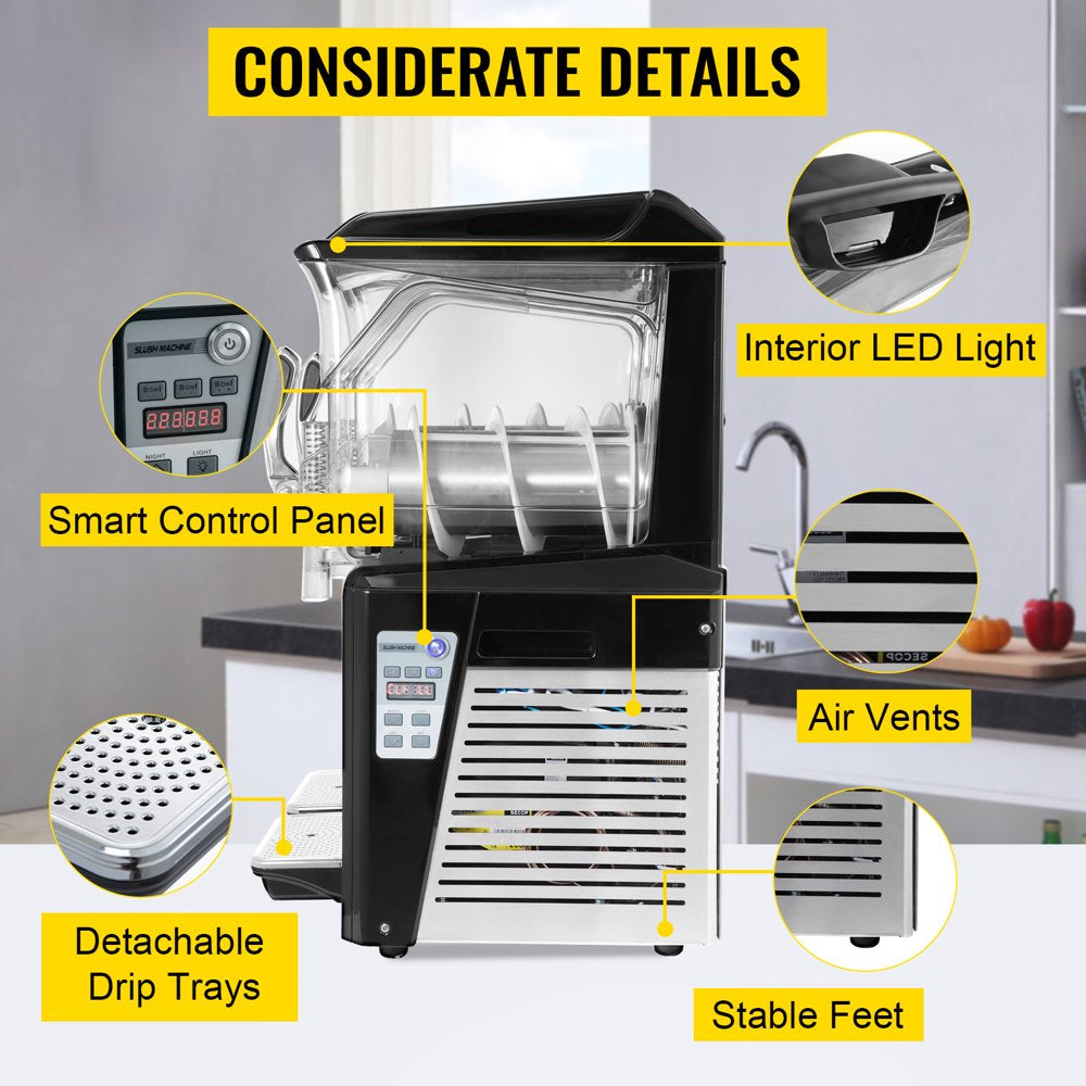 brand Commercial Slushy Machines 20L,Slushy Machine 220V,Slush Frozen Drink Machine,Slushy Making Machine Double Tank Suitable for Commercial Use