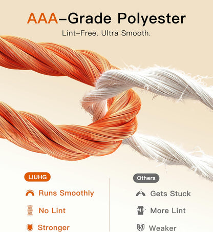 Aaa-Grade Polyester Embroidery Thread, 50 Colors, 40WT, 550 Yards Each, [Top Strength & Lint-Free] Silky Smooth Embroidery Machine Thread Kit Compatible with Singer, Brother, Janome, and More