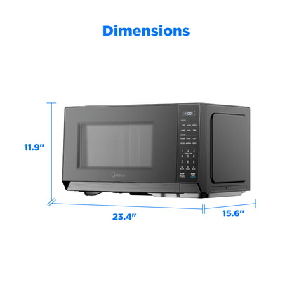 1.1 Cu. Ft. Countertop Microwave Oven, 1000W, Compact Microwave for Dorm, Office, Kitchen, Black