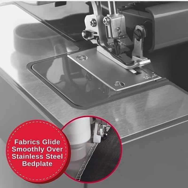 SINGER HD0450S Heavy Duty Serger | Overlock Machine with 2-3-4 Thread Capability, 1300 Stitches/Minute, 60% Larger Cutting Knife, Differential Feed, Full Metal Frame & Free Arm