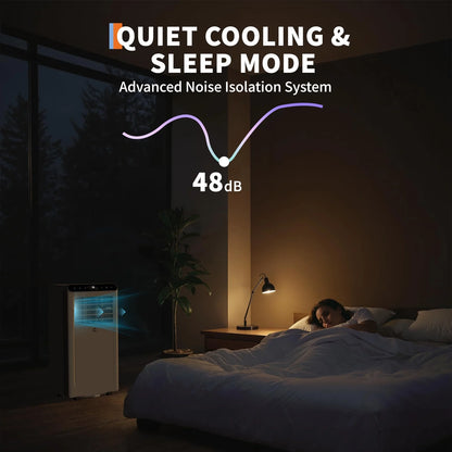 8,000 BTU Portable Air Conditioner, 4-In-1 Portable AC Units for Rooms with Fan, Dehumidifier, Cools up to 350 Sq.Ft. Room Air Conditioner, Remote, Auto Swing, Quite Opration, Timer, Grey