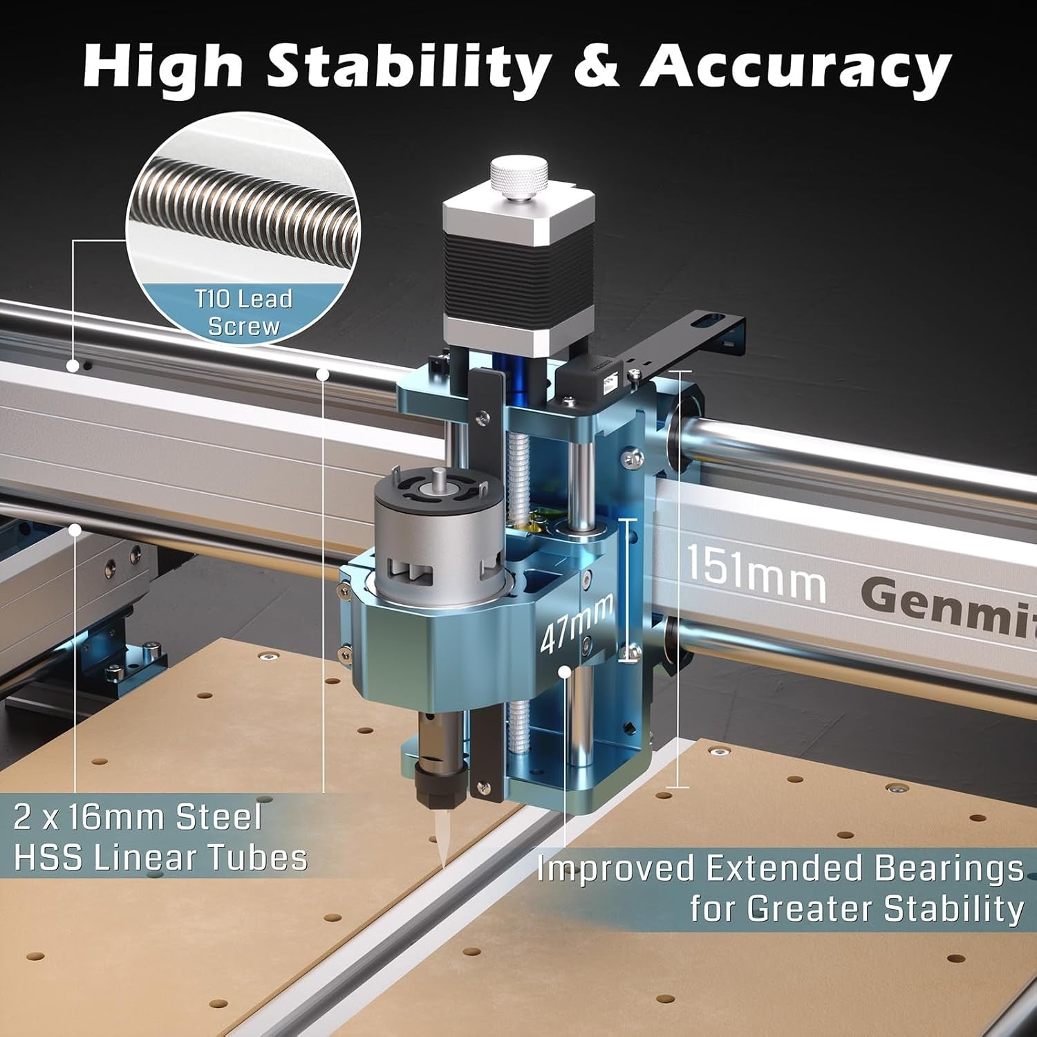 Genmitsu CNC Router Machine 4040-PRO for Metal Acrylic Cutting Milling, GRBL Control, Lead Screw Driven, 3 Axis Engraving, Working Area 15.7” X 15.7” X 3.1”