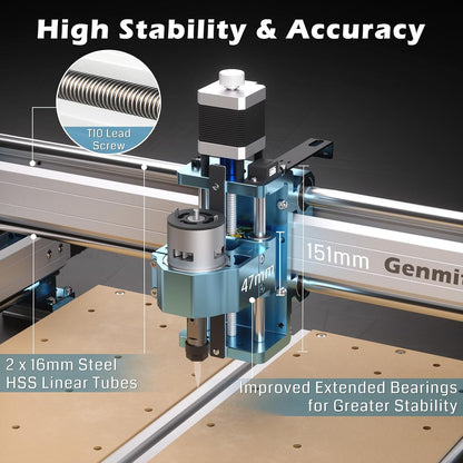 Genmitsu CNC Router Machine 4040-PRO for Metal Acrylic Cutting Milling, GRBL Control, Lead Screw Driven, 3 Axis Engraving, Working Area 15.7” X 15.7” X 3.1”