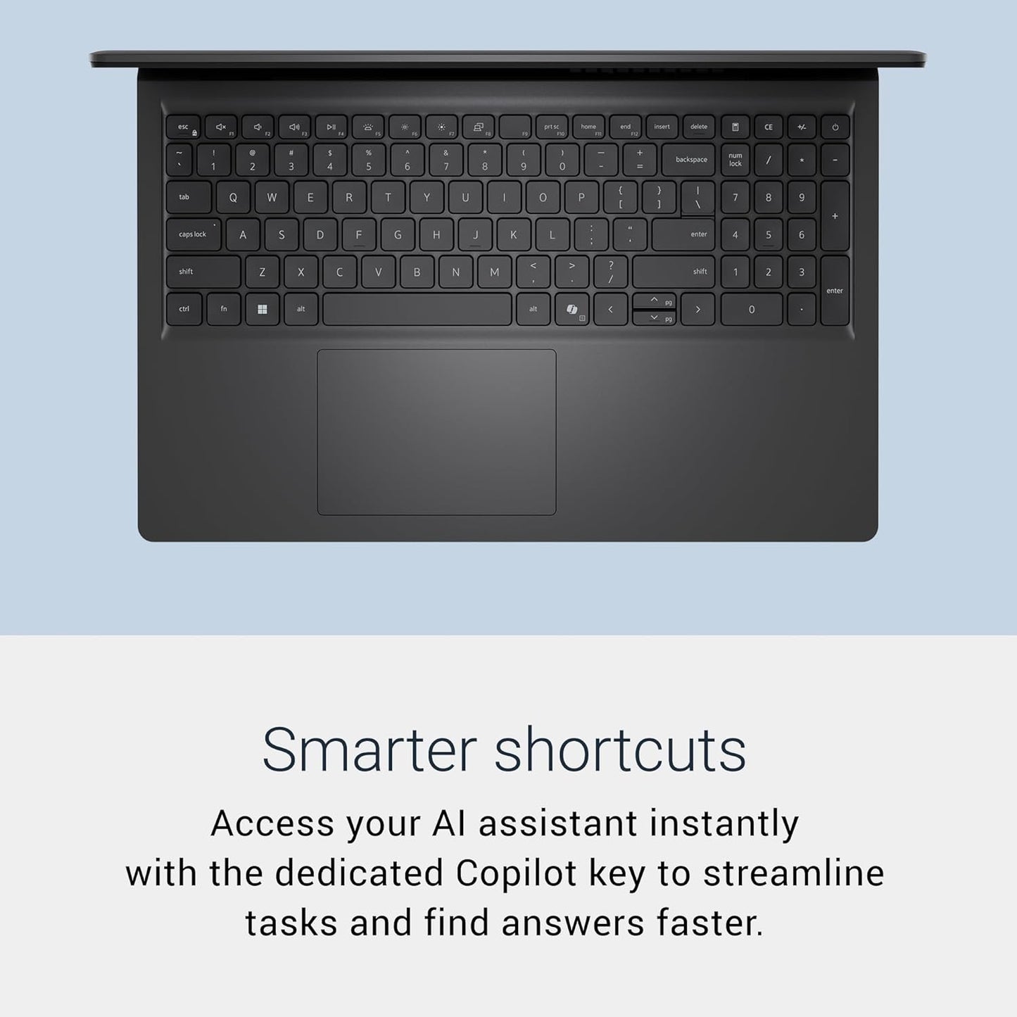Dell 15 Laptop D15260-15.6-Inch FHD 60Hz 300 Nits Display, Intel Core Ultra 7 Processor 255U, Intel Graphics, 16GB Memory, 1TB SSD, English US Backlit Keyboard AI Copilot Hotkey, Windows 11 Home
