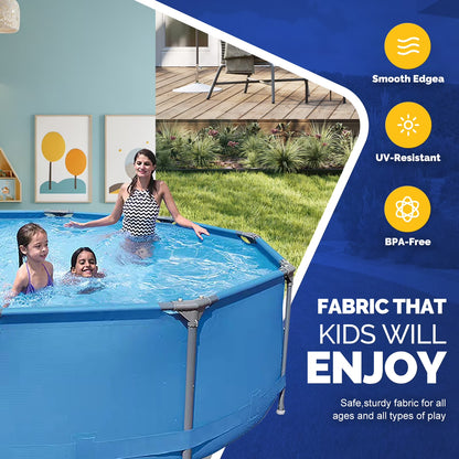 10Ft X 30In Metal Frame above Ground Swimming Pool, Round