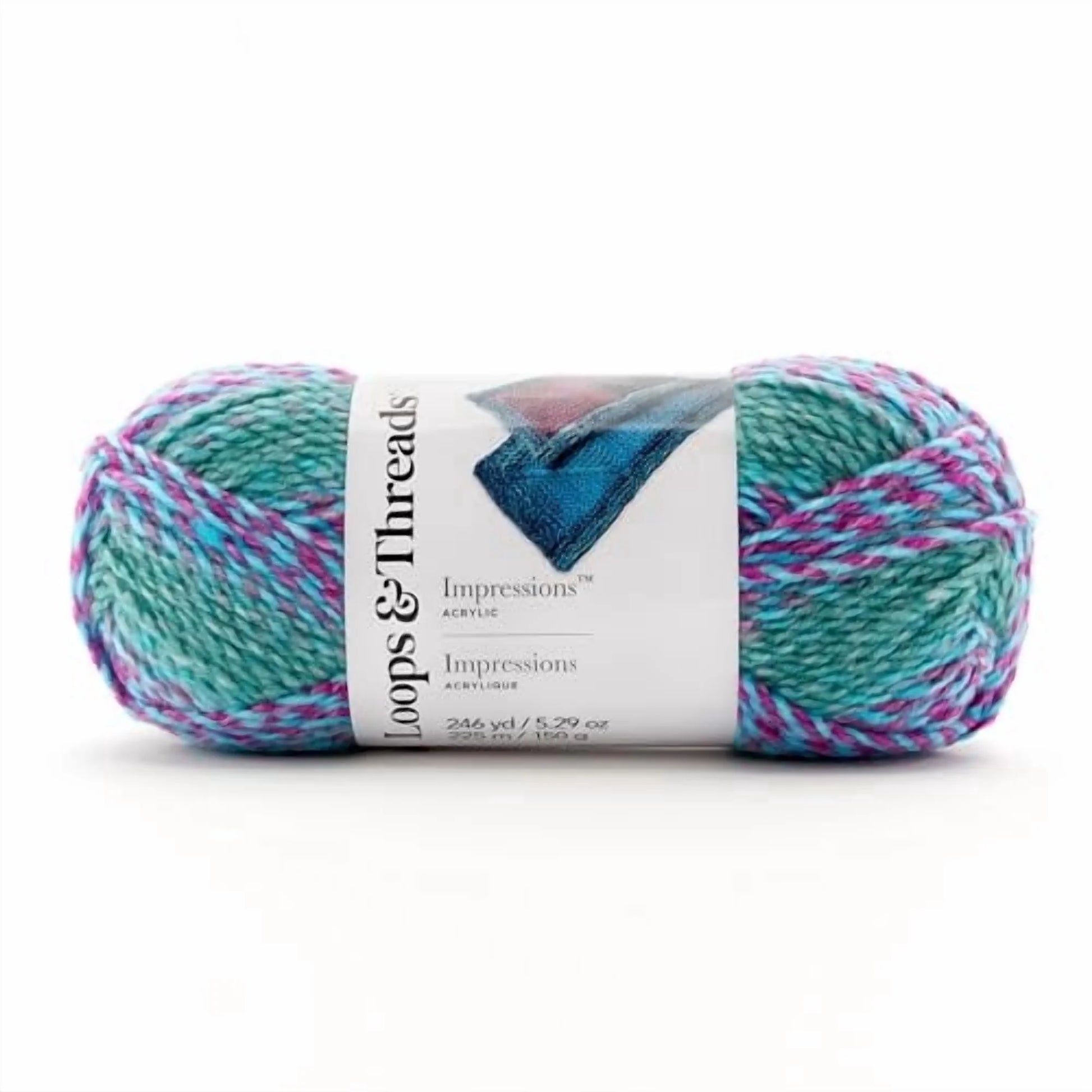 Impressions Yarn by Loops & Threads - Yarn for Knitting - Crochet - Weaving - and Arts & Crafts - Multi - Acrylic - 5.29 Oz
