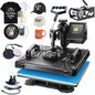 5 in 1 Heat Press Machine for T Shirts Professional Swing Away Heat Press Digital Combo 12" X 15" 360-Degree Rotation Heat Press Machines Sublimation Heat Transfer for T Shirts Mug Hat Plate