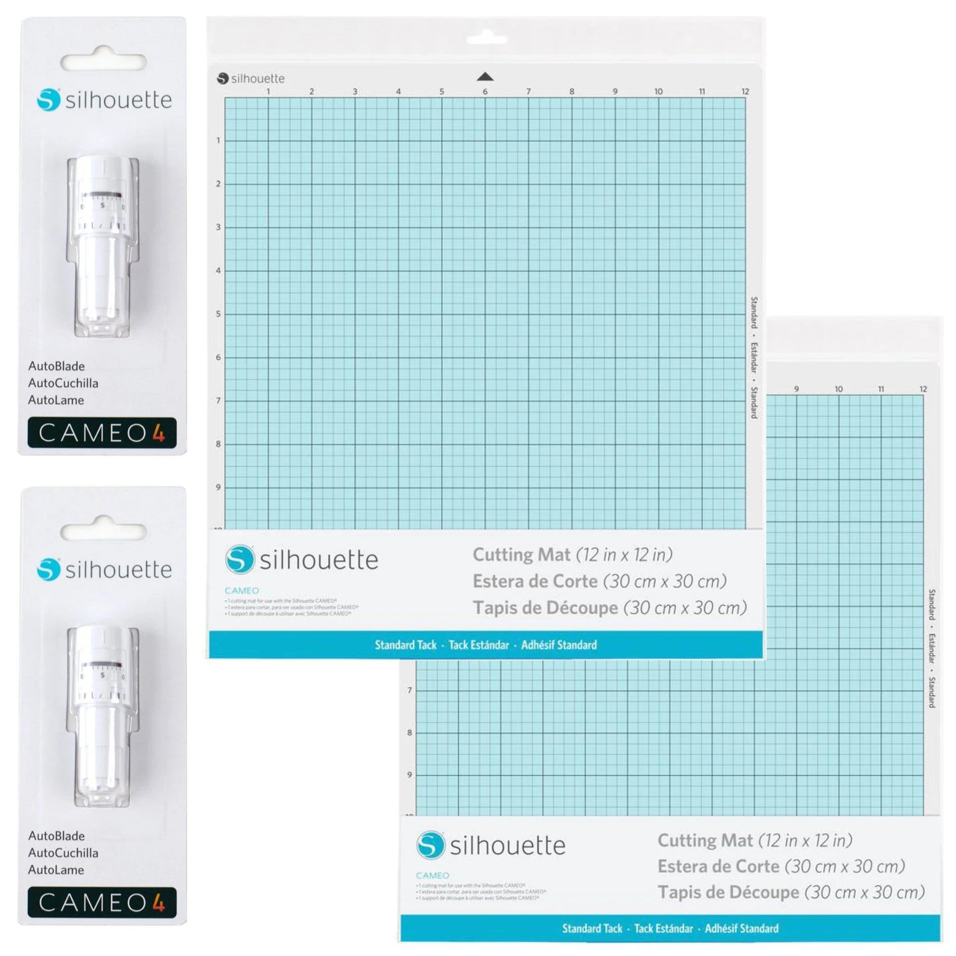 2 Silhouette Cameo Autoblades & 2 - 12" X 12" Cutting Mat Combo Pack
