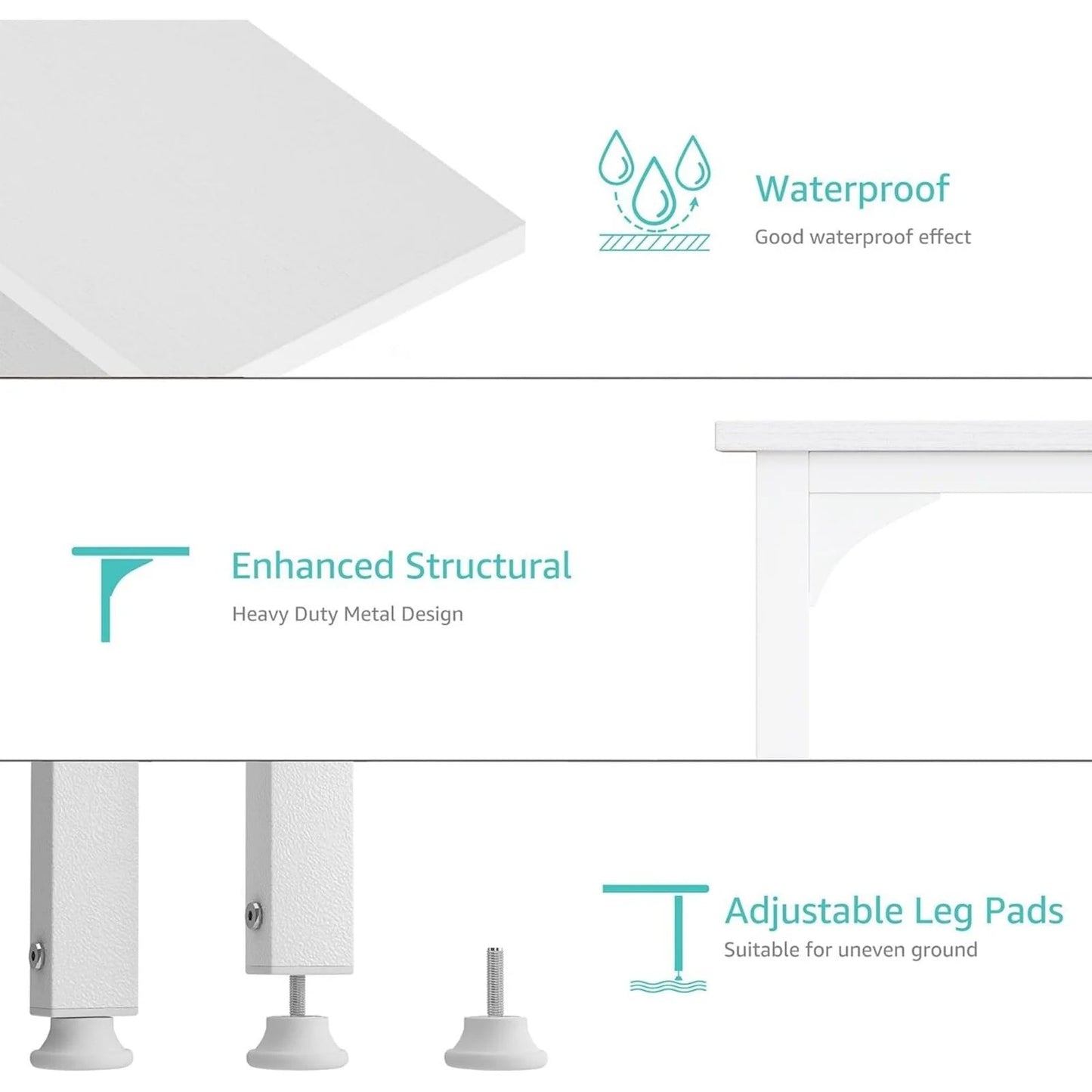 White Small Desk with Drawers - 40 Inch Computer Desk for Small Space Home Office, Modern Simple Study Writing Table PC Desks