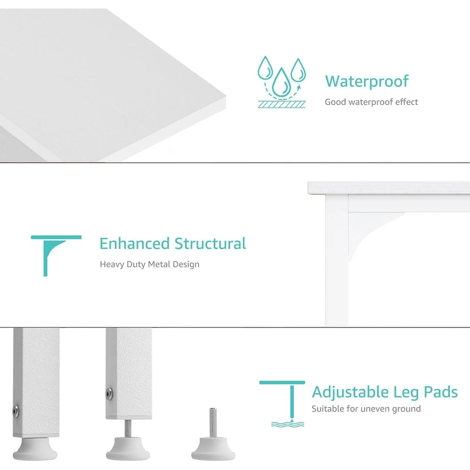 White Small Desk with Drawers - 40 Inch Computer Desk for Small Space Home Office, Modern Simple Study Writing Table PC Desks