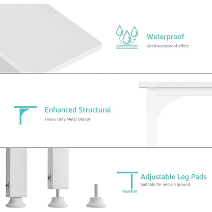 White Small Desk with Drawers - 40 Inch Computer Desk for Small Space Home Office, Modern Simple Study Writing Table PC Desks