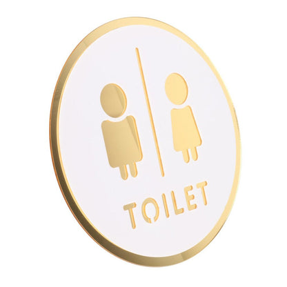 Toilet Door Sign Bathroom Sign Acrylic Pictogram Toilet Symbol Bathroom Door Signage Restroom Sign for Commercial Public Place Store Mall Style A
