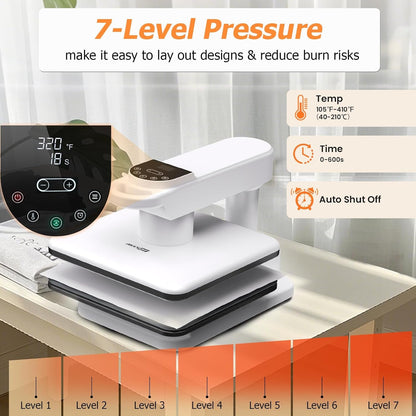 AKEYDIY 15X15 Heat Press, Dual Auto Heat Press Machine for T-Shirts, 360° Swing Away Heat Press with Auto Press Release for Sublimation Pillows, Canvas Bags, Puzzles, Coasters (15X15 White)