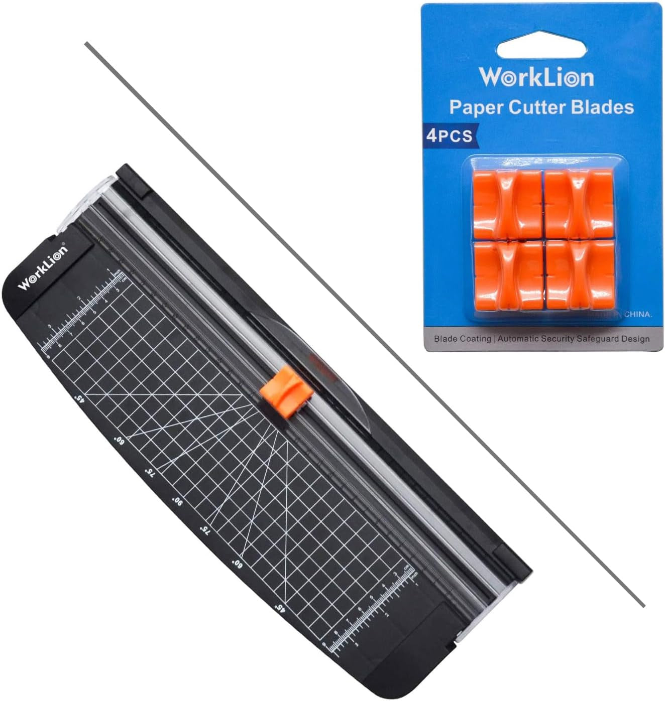 WORKLION Small Paper Trimmer and Replacement Blade for Label, Origami, Card, Photo, Coupon, Scrapbook, Cardstock, Laminated Paper, and Craft Project