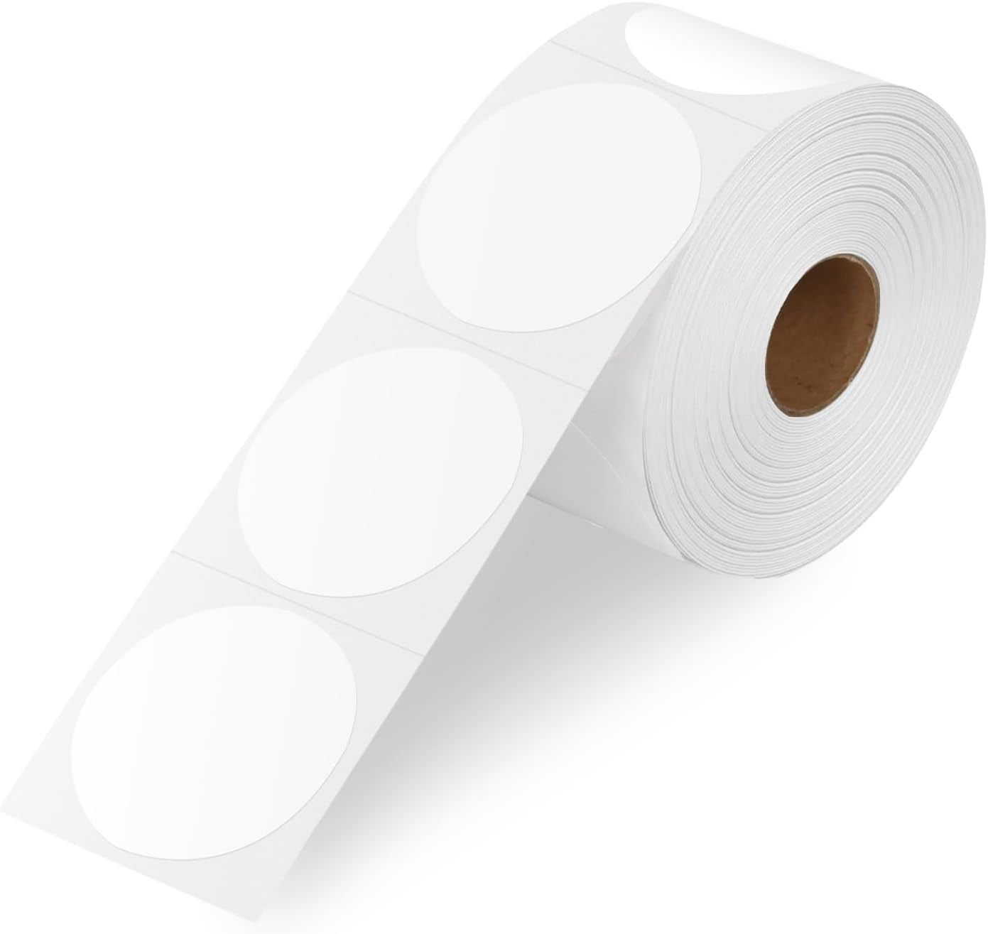 2 Inch Circle Thermal Labels, Self Adhesive 2X2 Direct Thermal Labels Round, White, 750 Sheets per Roll, 1 Roll