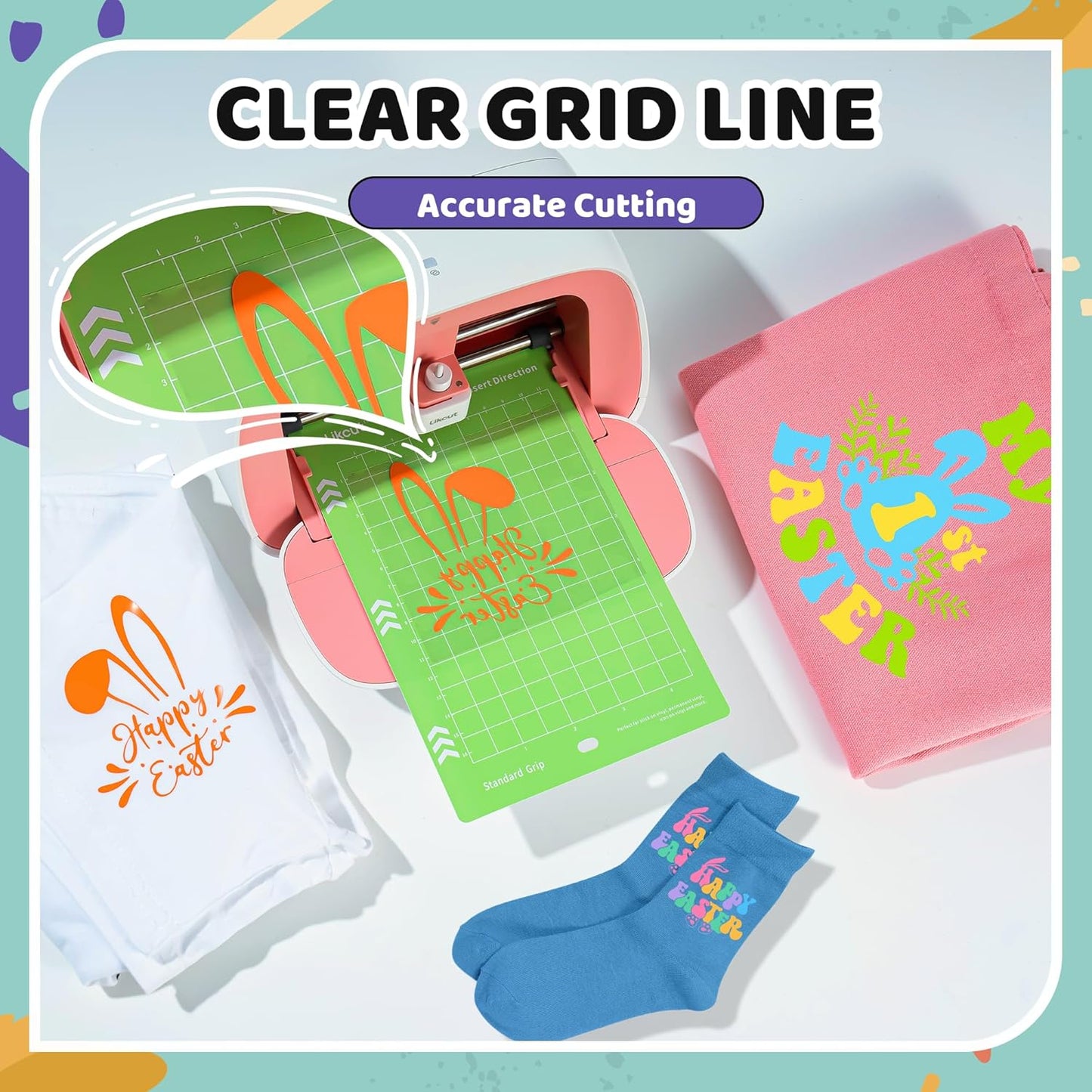 Cutting Mat for Glee S501 Cutter, 4.5" X 6.5" Standard Grip Mat for DIY Crafty, 3 Packs  Accessories Mats, Adhesive Sticky Green Quilting Replacement Cut Mats for Iron On, Vinyl and More
