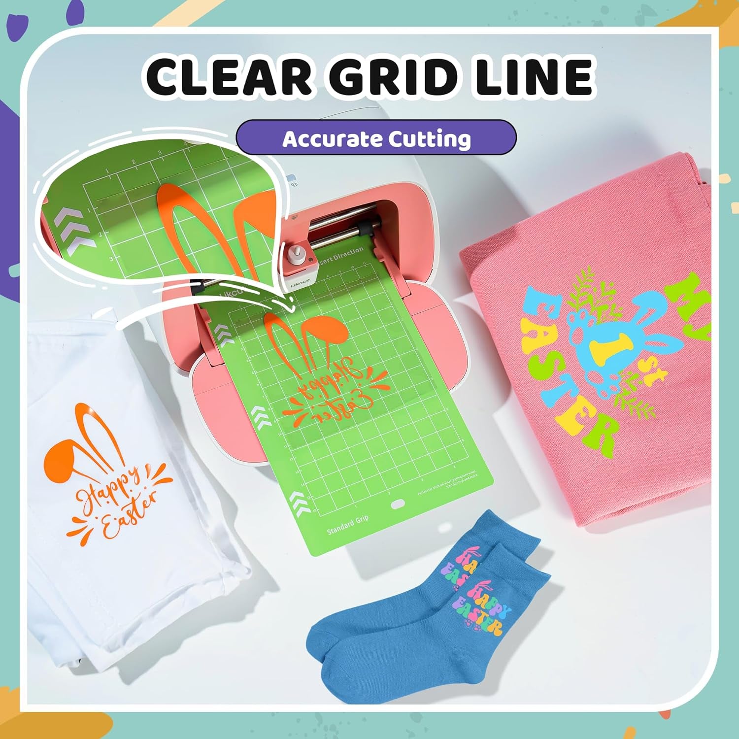 Cutting Mat for Glee S501 Cutter, 4.5" X 6.5" Standard Grip Mat for DIY Crafty, 3 Packs  Accessories Mats, Adhesive Sticky Green Quilting Replacement Cut Mats for Iron On, Vinyl and More