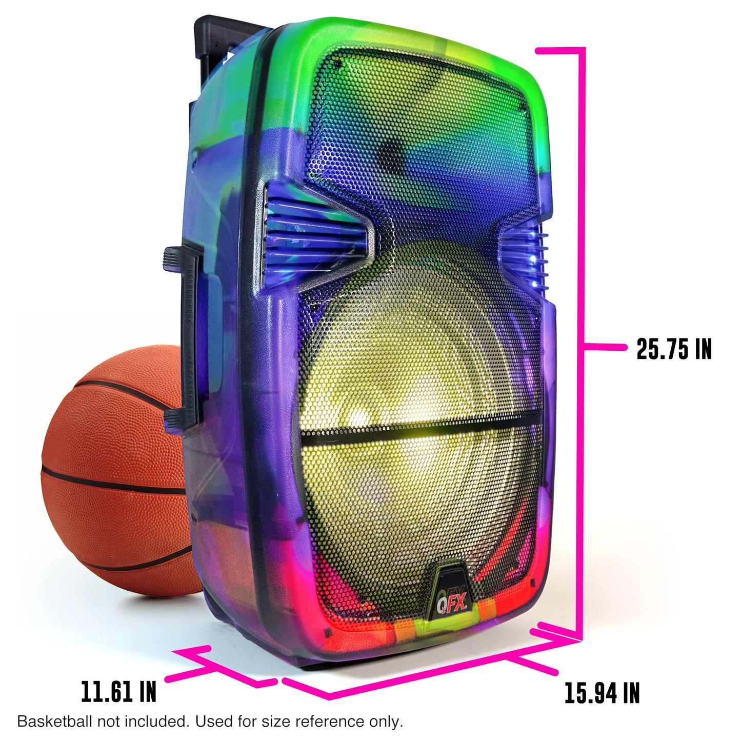 Portable Bluetooth Rechargeable Speaker with Party Lights, TMS-1560, Multicolor