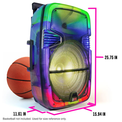 Portable Bluetooth Rechargeable Speaker with Party Lights, TMS-1560, Multicolor