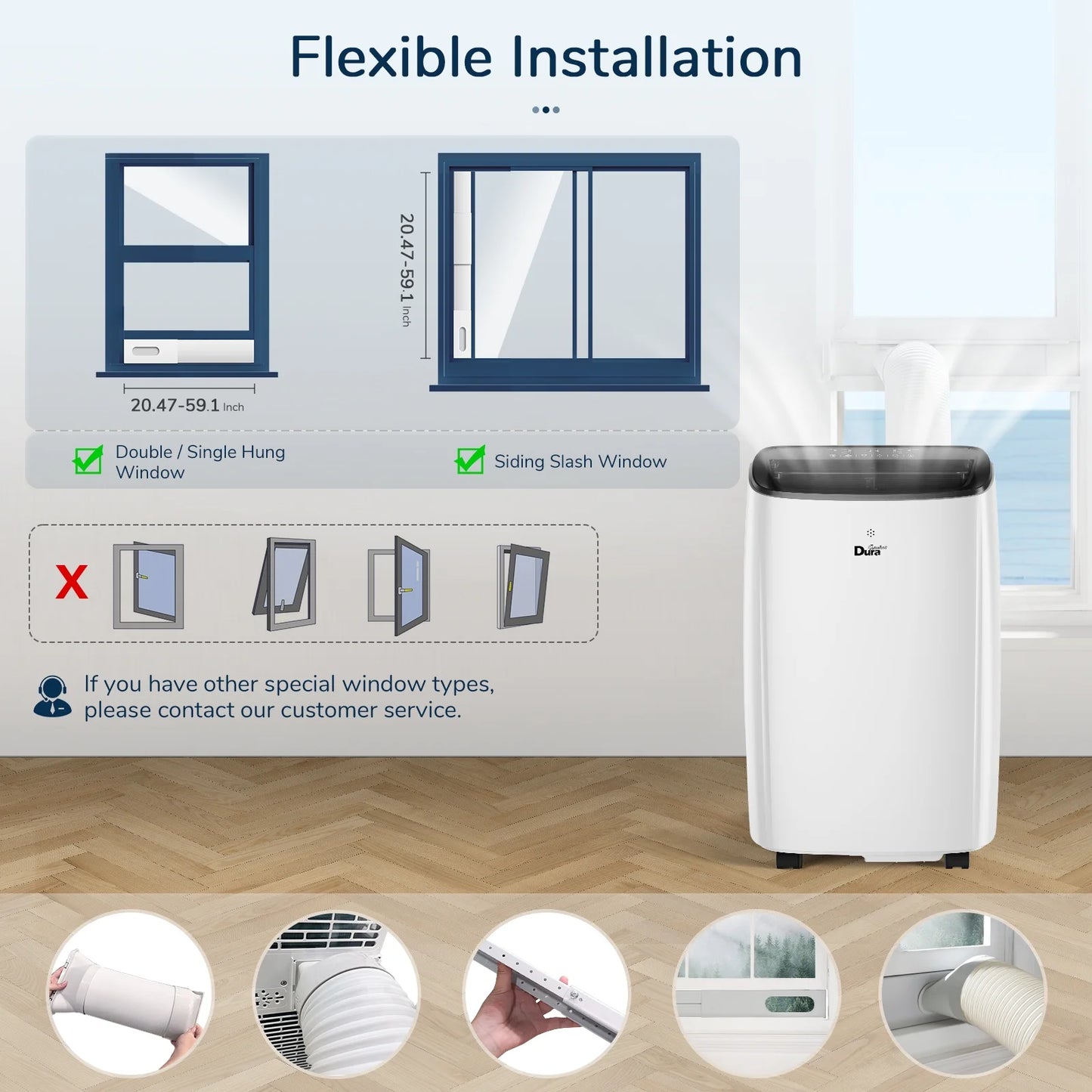 12000 BTU Portable Air Conditioner with Dehumidifier, Fan for Bedroom up to 300 Sq.Ft