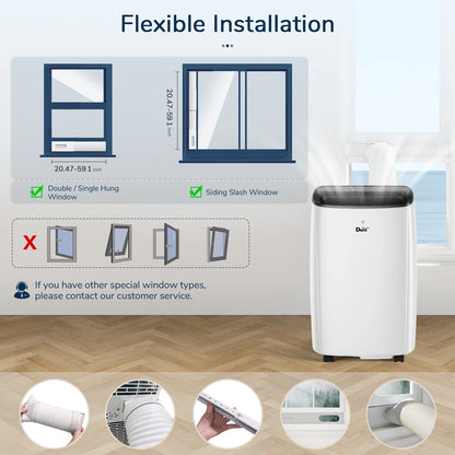 12000 BTU Portable Air Conditioner with Dehumidifier, Fan for Bedroom up to 300 Sq.Ft