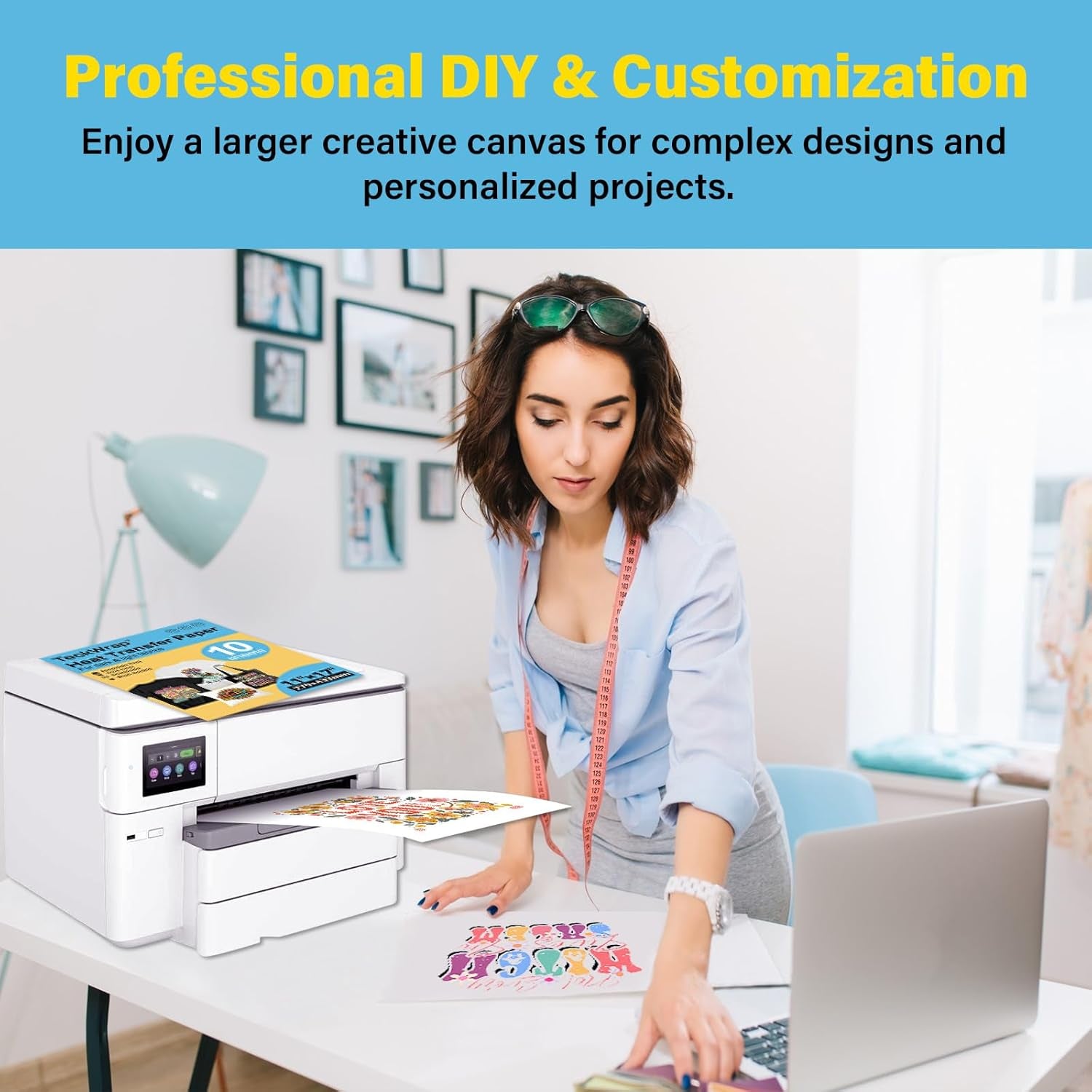 Printable Heat Transfer Paper for T-Shirts 10 Sheets, 11" X 17" Printable Heat Transfer Vinyl for Inkjet Printer, Iron on Transfer Paper for Light and Dark Fabric (Matte)