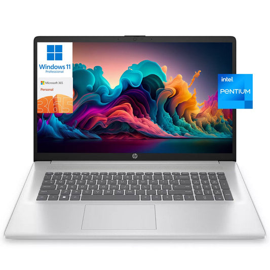 17 17.3" HD+ Touchscreen [Windows 11 Pro] Business Laptop Computer, Intel Pentium Silver N5030, 8GB RAM, 256GB SSD, 1-Year Office 365, Long Battery Life, Wi-Fi 5, Bt 5, HDMI, Silver