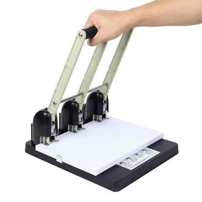 3 Hole Paper Punch, 150 Sheet Capacity Heavy Duty Metal, Ergonomic Lever Handle, Large Tray, Replaceable Cutter Head, 3 Hole Puncher for Binder, for Office, Home, Print Shop & Church​