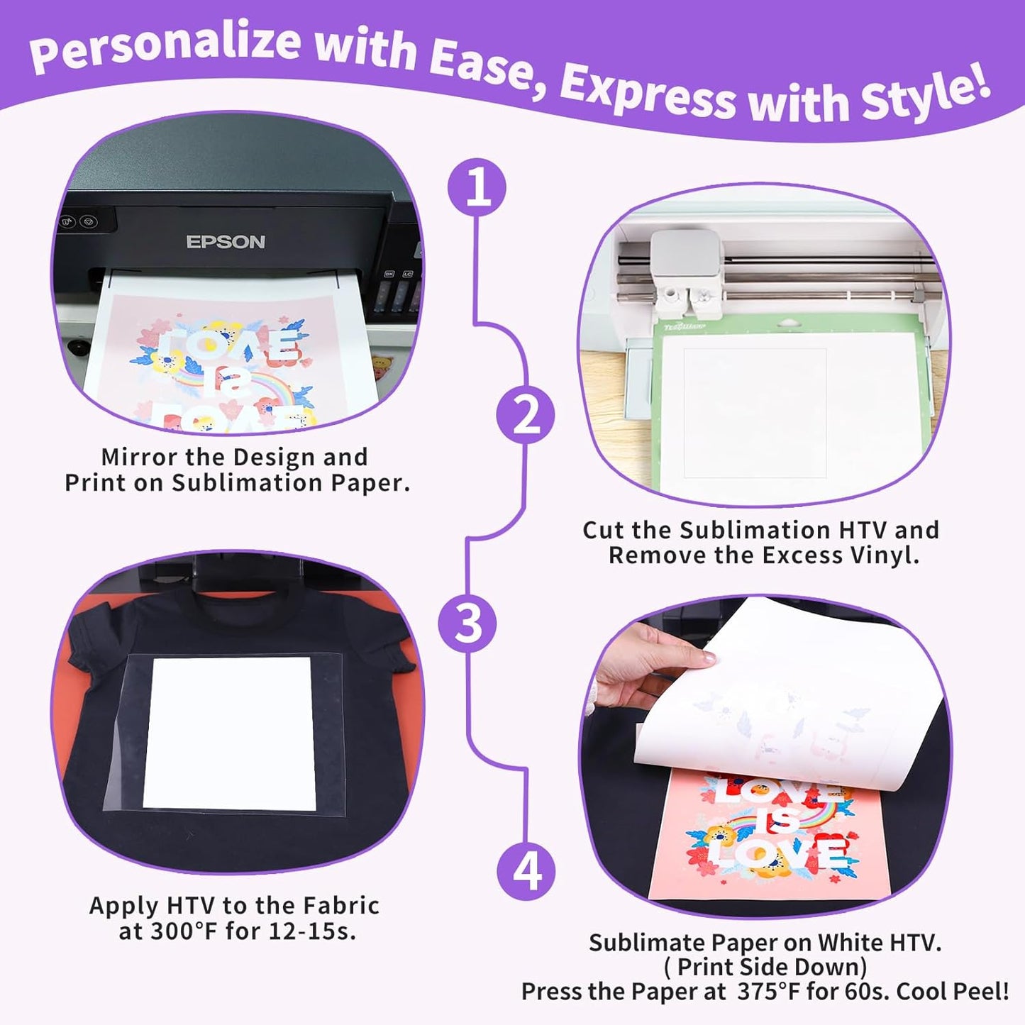 Sublimation HTV for Dark Fabric/Light Fabric 12" X 12" 10PCS Matte White HTV Vinyl Iron on Heat Transfer Vinyl for Cotton T-Shirt Work with Sublimation Paper Sublimation Printers