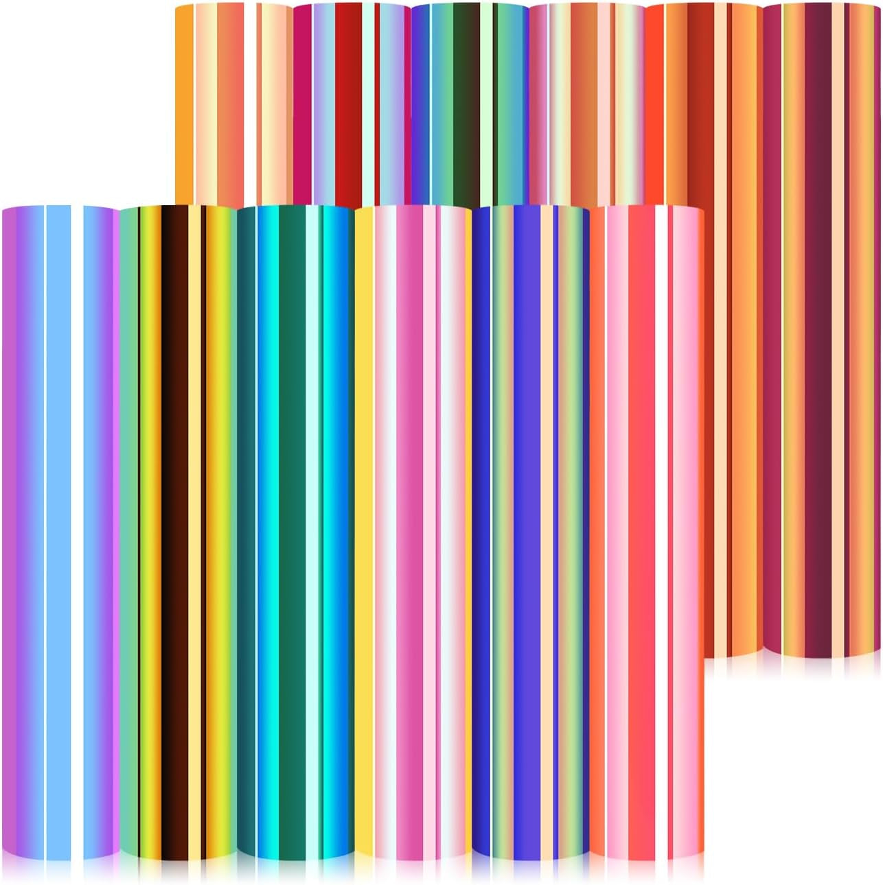 Holographic Opal Chrome Adhesive Vinyl Sheets 12 Assorted Colors 12" X 12" 13 Sheets/Pack for DIY Craft, Arts Work with Craft Cutters, Sign Plotters