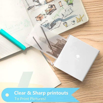 Phomemo Adhesive Thermal Sticker Paper, 50Mm-53Mm Width, White/Transparent/Semi-Transparent, 112 Sheets, Compatible with Phomemo M02/M03/M04 Series Bluetooth Thermal Pocket Printers